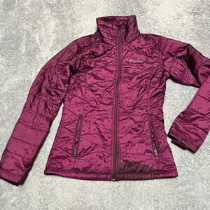 Columbia Coat Womens Small Puffer Jacket Omni Heat Maroon Coat Quilted